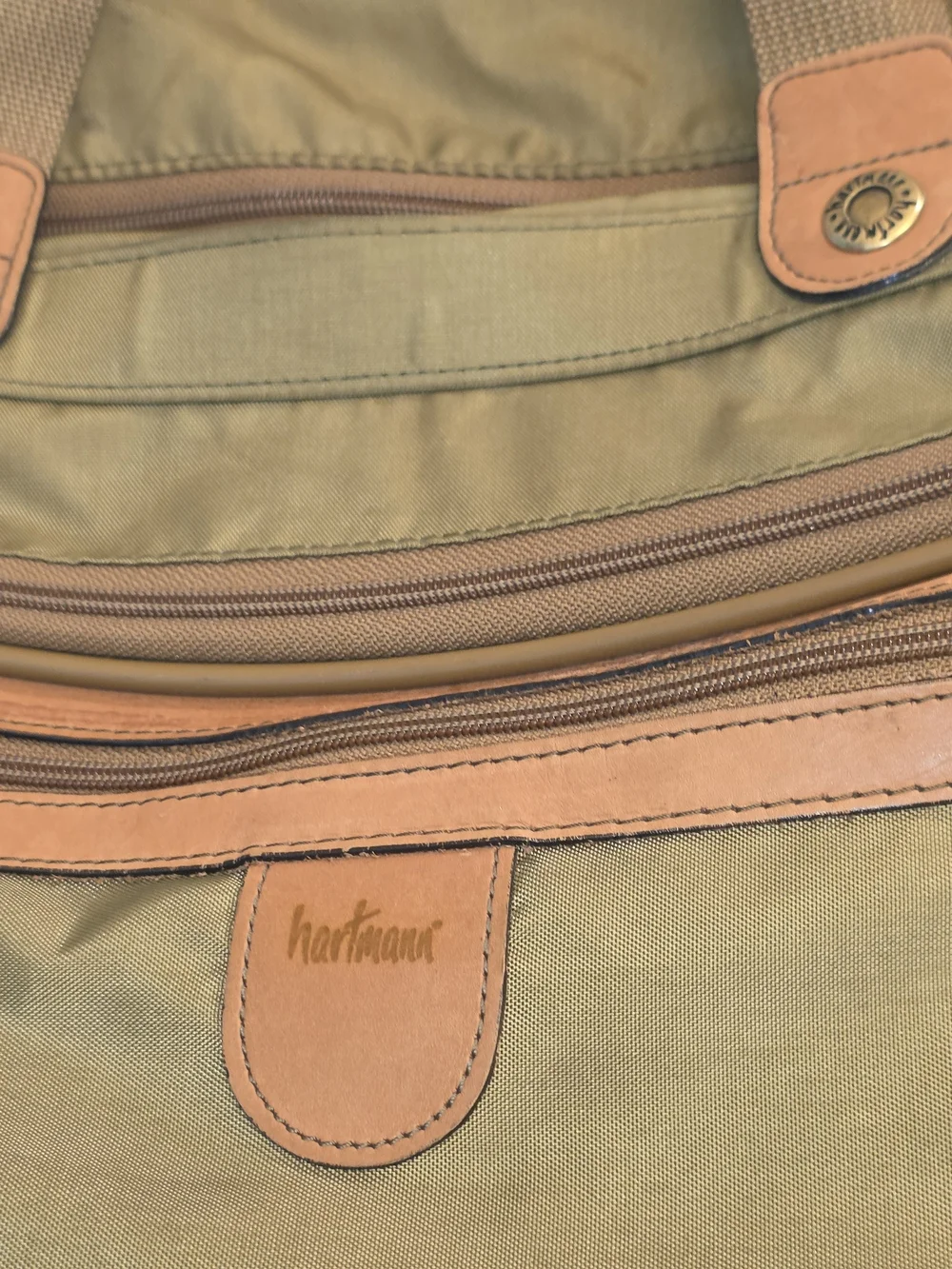 Hartmann Vintage Leather and Nylon Weekender Duffel Bag - Classic Travel Luggage